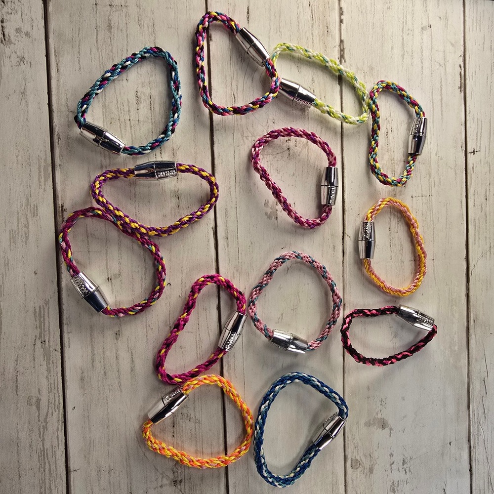 Kumi Braided Cord Magnetic Clasp Bracelets Lot of 13 Multicolored Woven Jewelry
